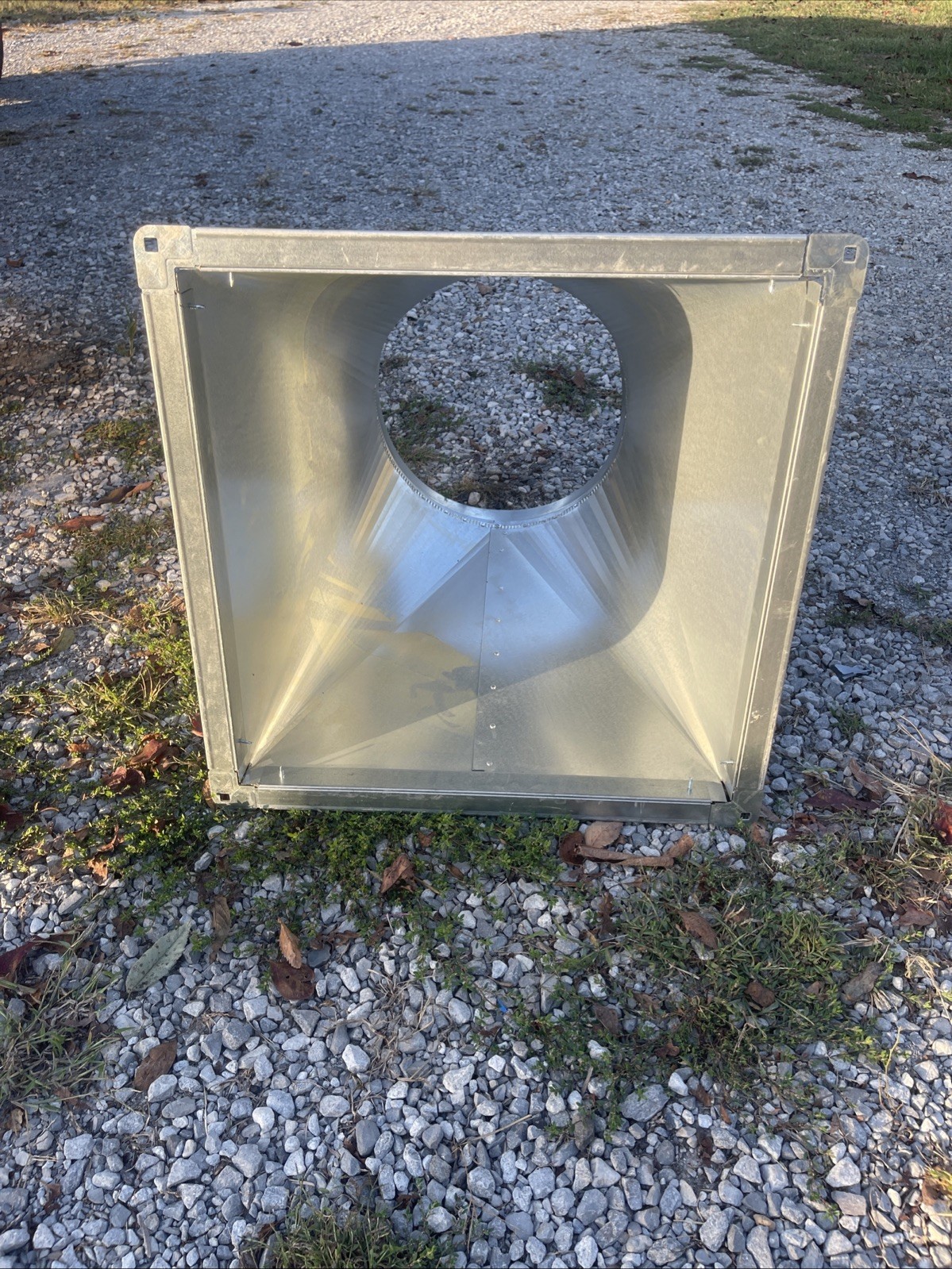 22x22in Square Tdc Flange To 16in Round Duct Transition, 24in Length