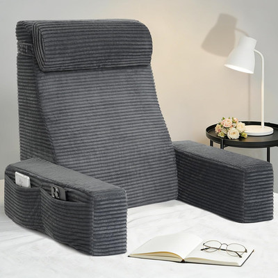 Reading Pillow for Bed Adult - 22'' Back Support Pillow for Sitting up Rest, Husb