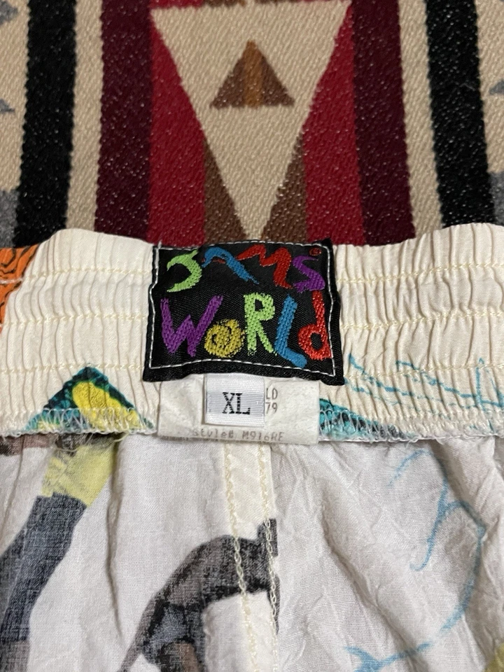 Pantalones Cortos de Playa Retro Jams World Surf Line Hawaii Años 90 XL Waikiki T44 Foto 2 de 4