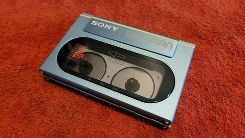 SONY WM-20 Vintage Cassette Player RARE Blue JDM Collapsible