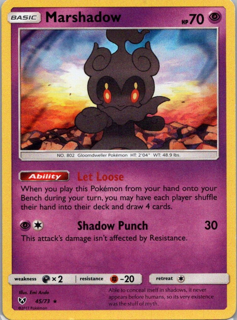 Pokemon TCG Marshadow 45/73 Shining Legends Holo NM