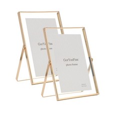 Gold 4x 6'' Floating Frame Set of 2, For Photo Sizes 2x3'', 3.5x 5'' up to 4...
