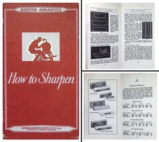 Orig. Norton Abrasives 46 Pg. Illustrated Booklet "How to Sharpen"- mjdtoolparts