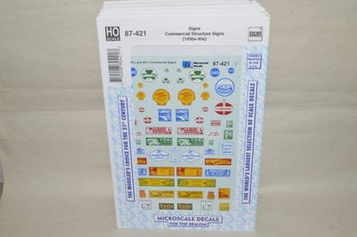 HO scale Microscale decals 87-421 signs billboard advertising commercial gas oil