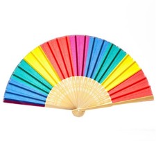 Rainbow Hand Fans Festival Fan Gift Fan Craft Fan Dance Wedding Party Decoration