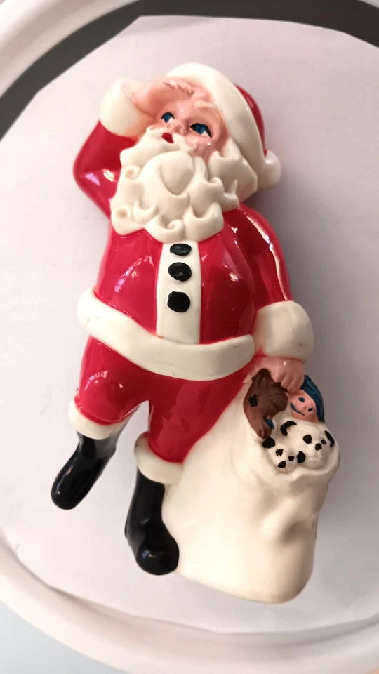Vintage Wilton 5" Santa Claus Christmas Figure Cake Topper Toy Sack 1978 - Image 3 of 4