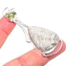 Zebra Jasper Gemstone Handmade 925 Sterling Silver Jewelry Pendant  RM-124