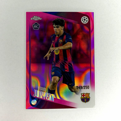 2025-26 Topps Chrome UEFA Club Competitions Quim Junyent RC Pink Lava /250 Barce