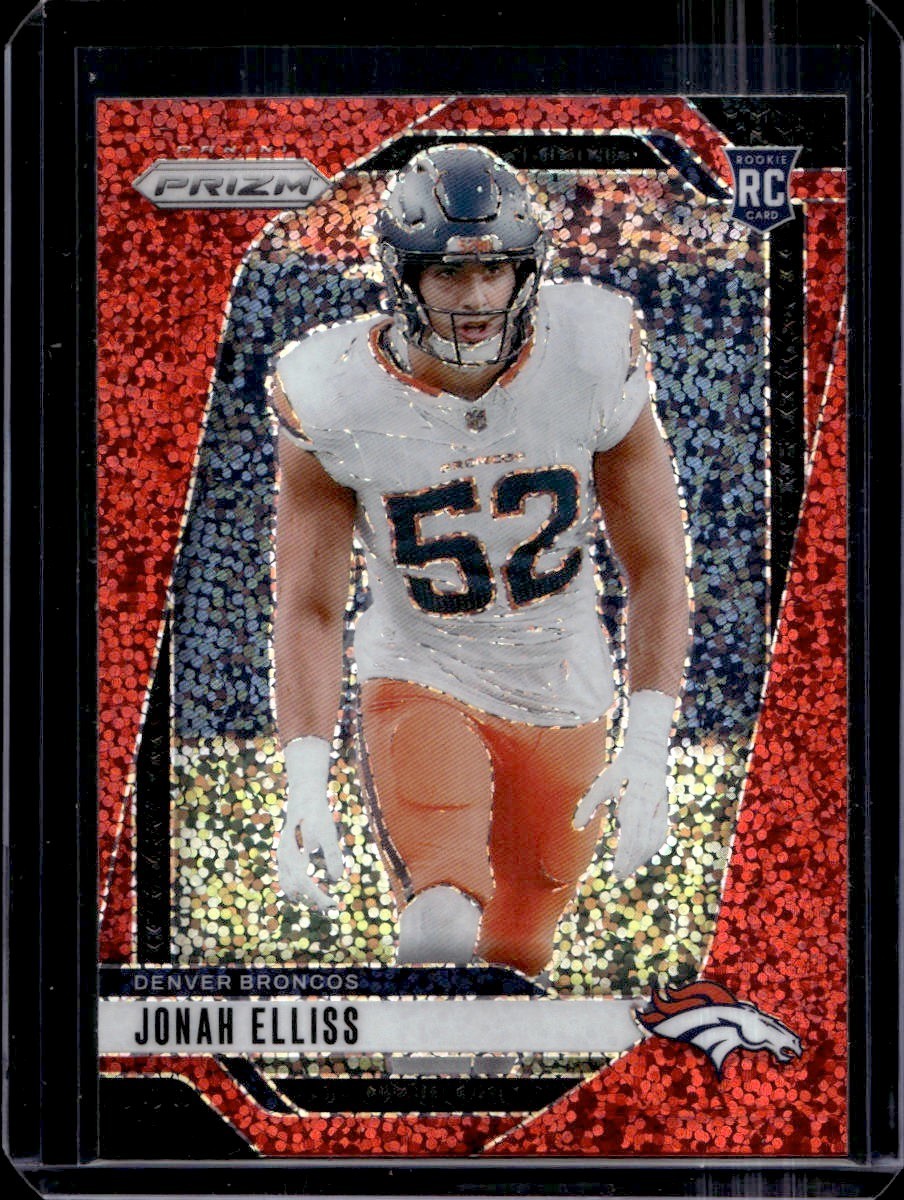 2024 Panini Prizm - Rookies Jonah Elliss #356 Red Sparkle Prizm (RC)