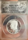 2014-S ANACS EU70 & 2019-S PR70 Kennedy Half Dollar 90% Silver Coins