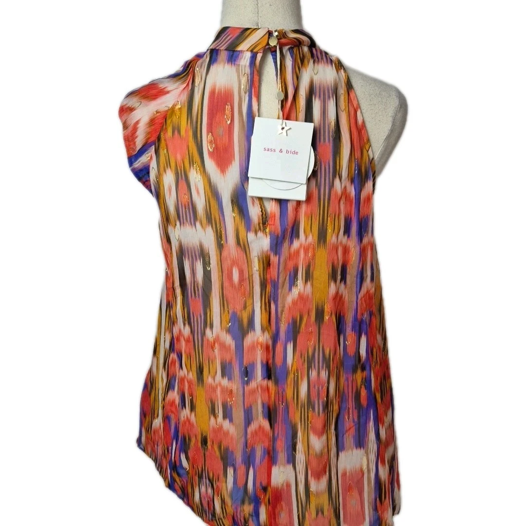 NEW Sass & Bide Silk Top Womens Size 38 = 8 Sheer Halter The Wild Things NWT 390