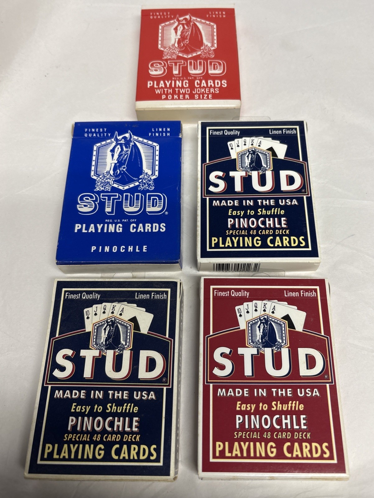 STUD 3 Sealed + 1 Open Pinochle & 1 Sealed Poker Playing Cards Lot Of 5 Decks