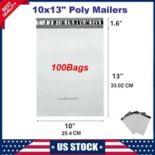 100x Poly Mailers Self Sealing Shipping Envelopes Plastic Mailing Bags 10x13''
