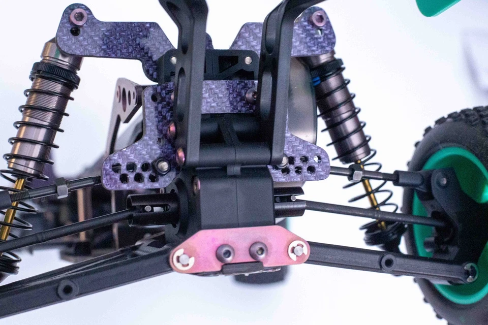 Light Red Custom Color Carbon Fiber Main Chassis Kit For Kyosho Optima Mid - Image 4 of 4