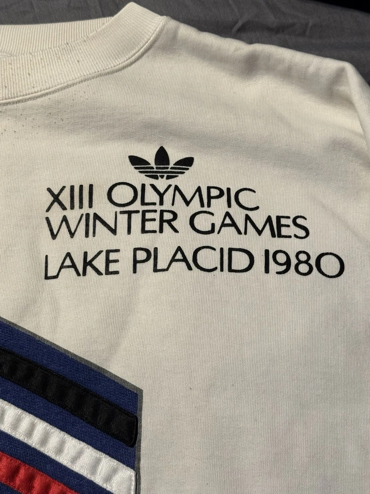 Vintage Adidas 1980 Lake Placid USA XIII Olympic Winter Game Sweatshirt Adult XL - Image 2 of 4