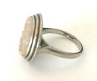 Vintage Signed 925 SAM Sterling Silver Grey Druzy Stones Rounded Ring Size 6.75 — photo 4