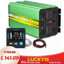 EDECOA Inverters 12V to 240V 2000W Inverter 12 volt Digital Remote Control V3.0