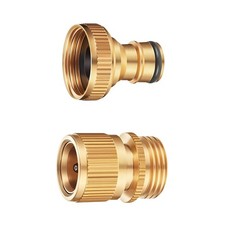 3/4" GHT Solid Brass Leakproof Garden Hose Quick Connectors
