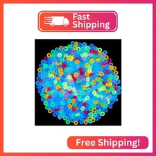 Auvoau 1000Pcs Glow in The Dark Pony Beads 9mm Plastic Kandi Beads Bulk for Frie