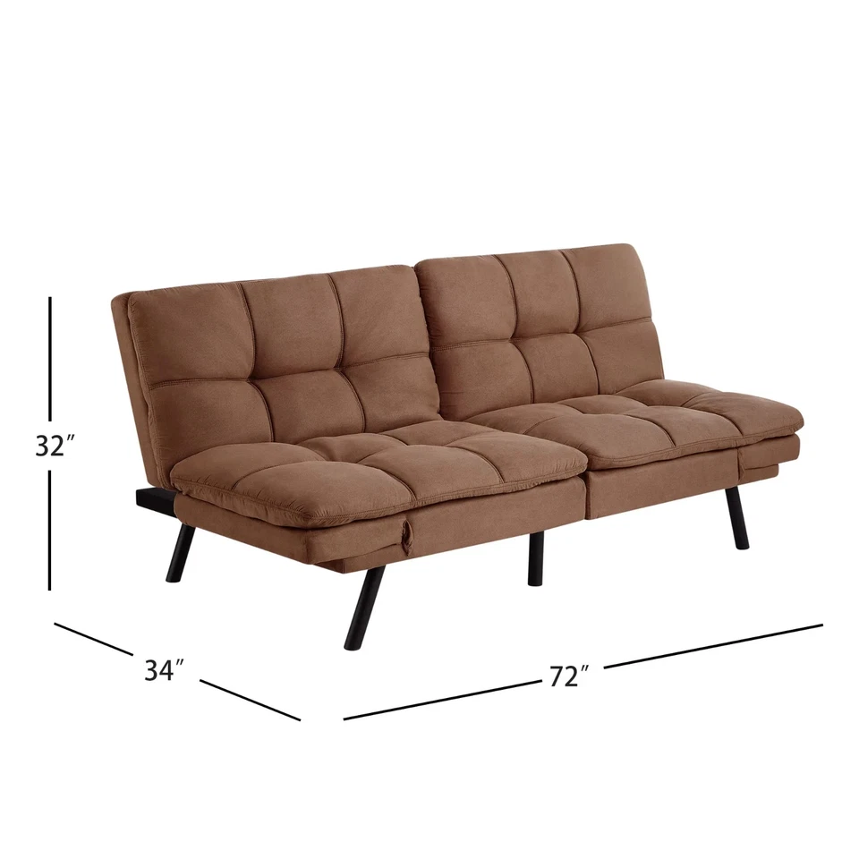 Futón de espuma viscoelástica Mainstays con camello de 72" Foto 3 de 4