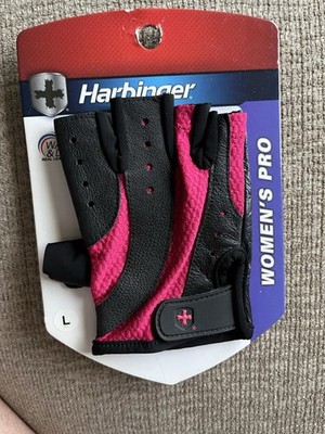 Harbinger Women s Pro Leather Fitness And Exercise Gloves Pink Large