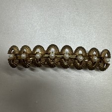 Faux Pearl HAIRCLIP Gold Tone Hair Clip Barrett Vintage reproduction