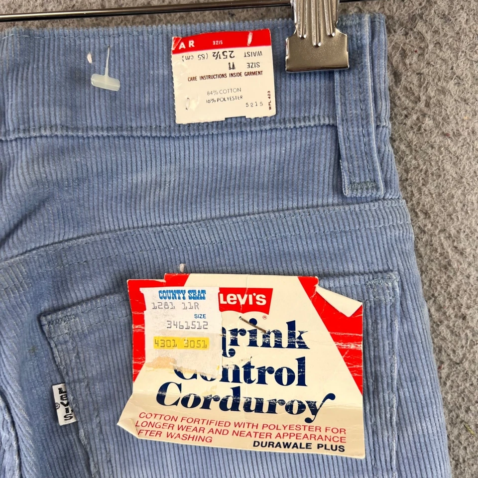 Nuevos Jeans Levi's Vintage Años 70 Niños Niñas Azul Pana Campana Parte Inferior Talla 11 Foto 3 de 4
