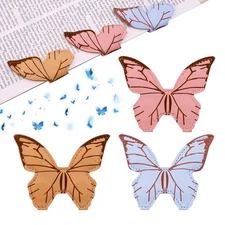 Leather Magnetic Bookmark, 3Pcs Butterfly Bookmarks, Magnet Bookmark Clips Gi...