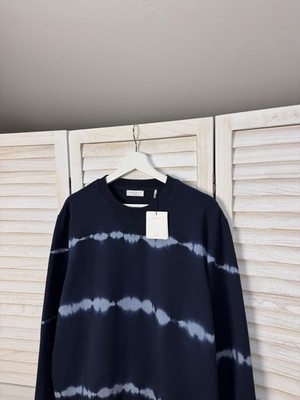 Sandro Paris Tie Dye Sweatshirt XL Navy Blue Crewneck Designer New $220