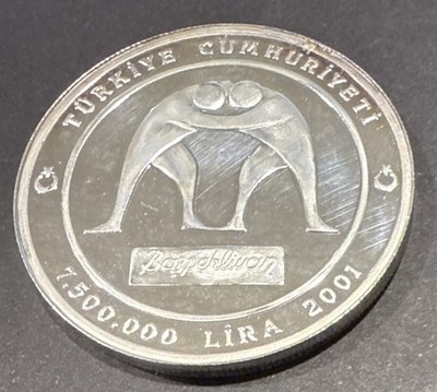2001 Turkey 7500000 Lira Silver Coin KM1142 Proof | eBay