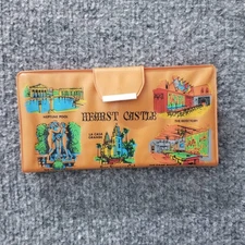 Hearst Castle Travel Checkers Magnetic Brown w Multicolor Graphics Snap Button