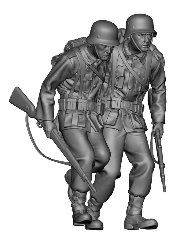 Scale Models WW2 injured German soldiers - diorama 1/35, 1/72 or 1/32 