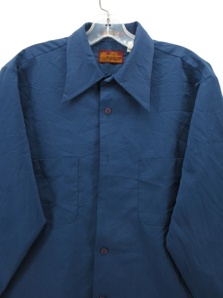 Camisa masculina vintage Sears Kings Road média Perma Prest Herringbone anos 70 Japão * - Imagem 2 de 4