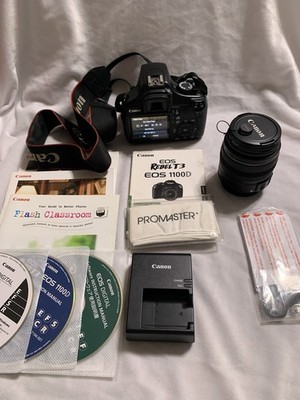 CANON EOS Rebel T3 12.2MP DSLR w/ 18-55mm Lens Kit + EFS55-250mm Camera More