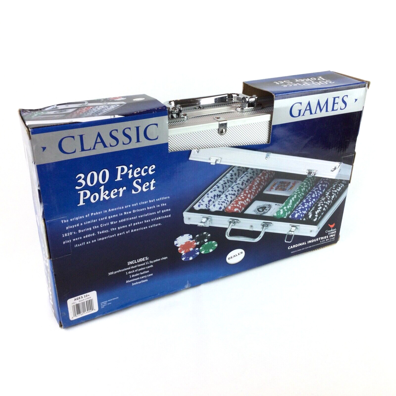 Cardinal POKER SET 300 Ct Dual Tone Heavy Chips / Card Deck / Metal Storage Case