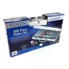Cardinal POKER SET 300 Ct Dual Tone Heavy Chips / Card Deck / Metal Storage Case