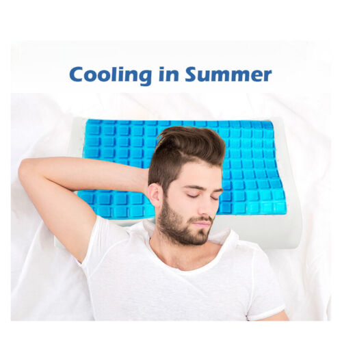 Sleep Memory Foam Pillow w/ Cooling Gel Orthopedic Bed Sleep Pillow +Pillow Case - Picture 4 of 9
