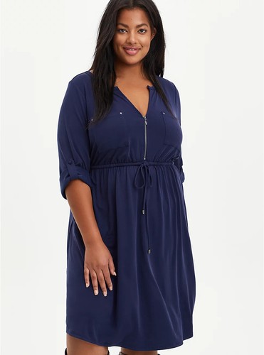 Womens Torrid Zip-Front Shirt Dress 