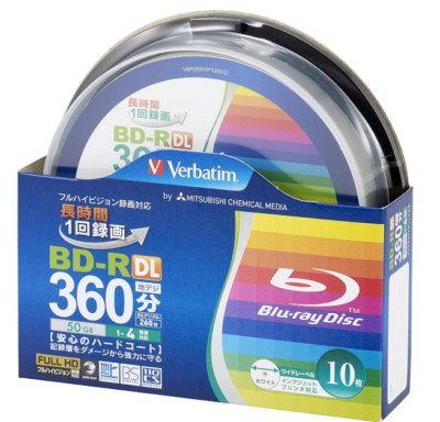VBR260YP10SV2 Verbatim Blu-ray Disc 10 Spindle 50 GB 4X Speed BD-R DL Printable