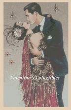 Art Deco Couple Kissing Counted Cross Stitch Chart No.1-176 