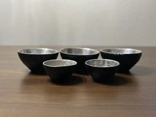 Michael Aram Set Of 5 Cast Iron? Black & Silver Dip/Prep Bowls
