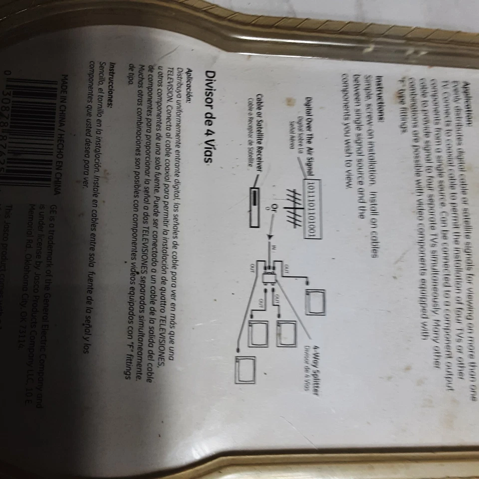 GE Digital 4-way splitter distributes digital cable or satellite receiver signal - Image 3 of 3
