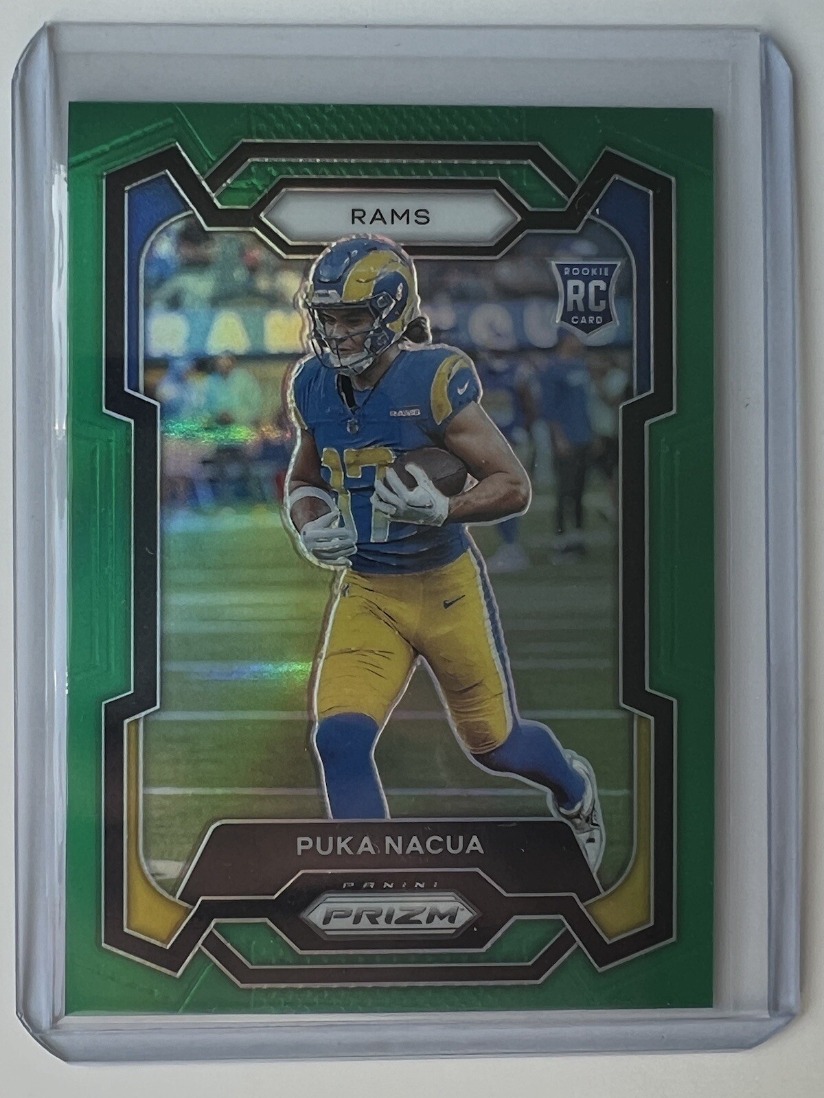 2023 Prizm Green Puka Nacua #357 Rookie Card Los Angeles Rams RC