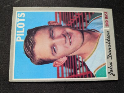 1970 Topps Baseball Card # 418 John Donaldson - Seattle Pilots (VG/EX)