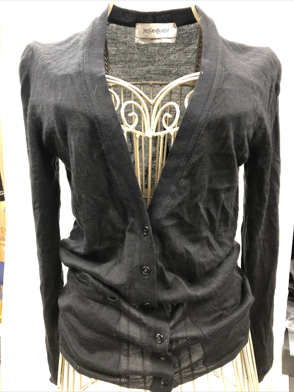 Cardigan nero Yves Saint Laurent taglia S