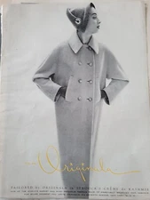 1953 womens Originala coat  in Stroock creme de kashmir vintage fashion ad