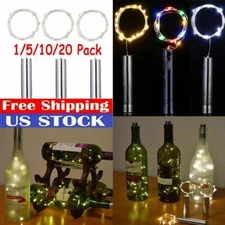Wine Bottle Fairy String Lights 20 LED Battery Cork For Party Xmas Wedding Lots