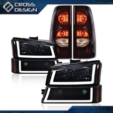 LED DRL Headlights Lamp + Tail Lights Fit For 2003-2006 Silverado 1500
