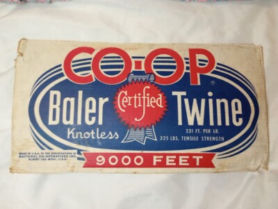 ---Co-Op Baler Twine cardboard box panel Albert Lea MN farm décor advertising