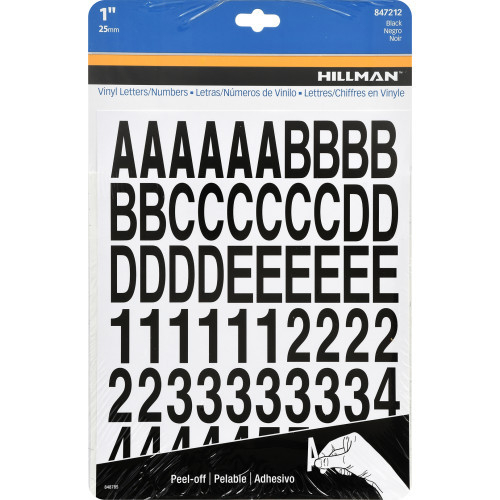 Hillman Adhesive 1-In. Black Letter & Number Kit 847212